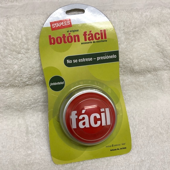 NEW - Staples Easy Button **SPANISH** botón fácil - Picture 1 of 2